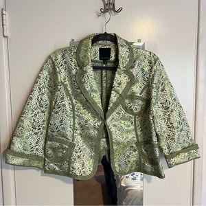 Vintage The Limited Green Floral Jacket Size MED